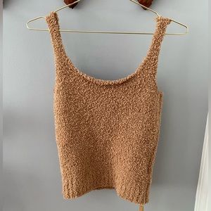Skims Cozy Knit Tank in Camel Small Medium Boucle